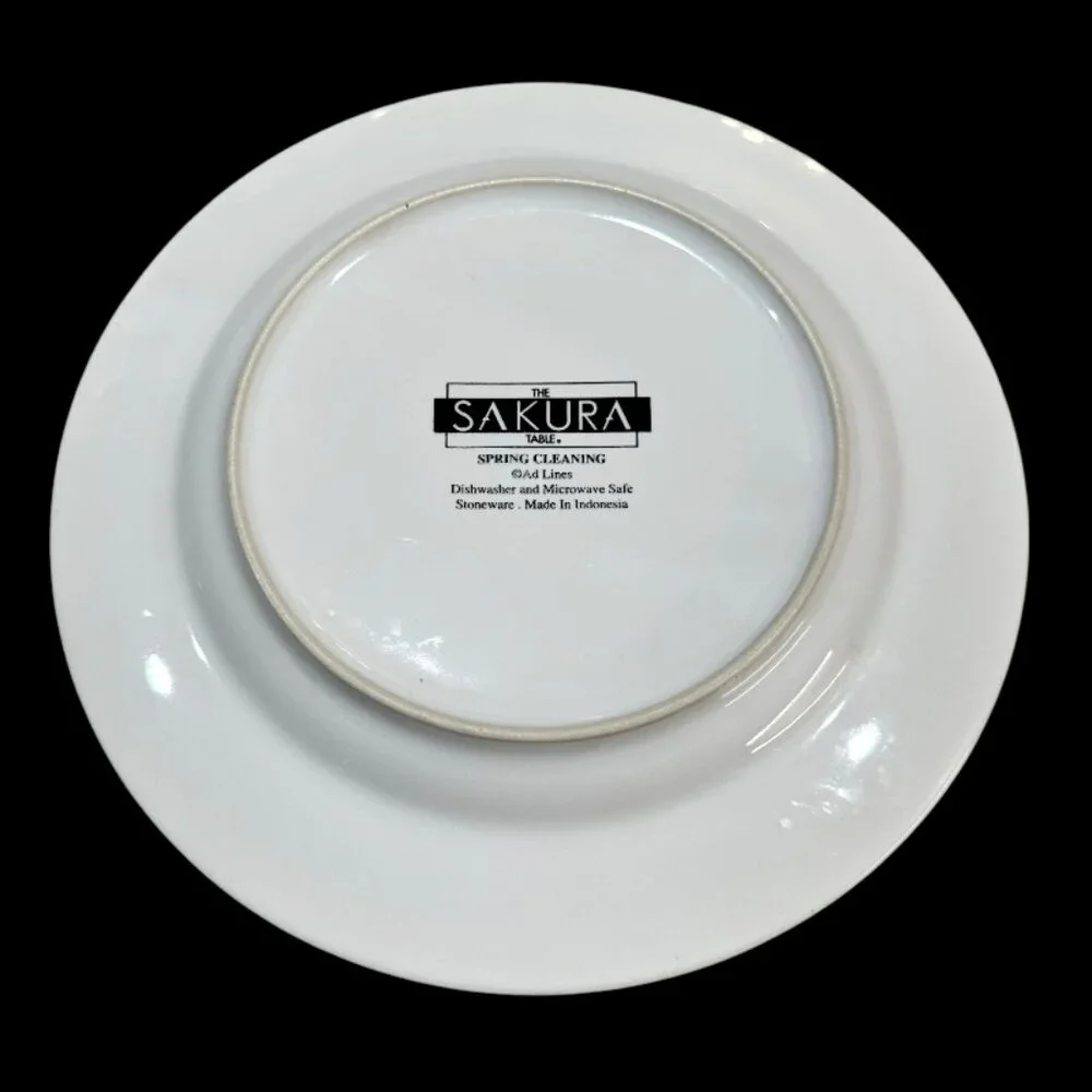 Sakura Spring Cleaning Salad Dessert Plates Set of 4 Stoneware Humorous Women